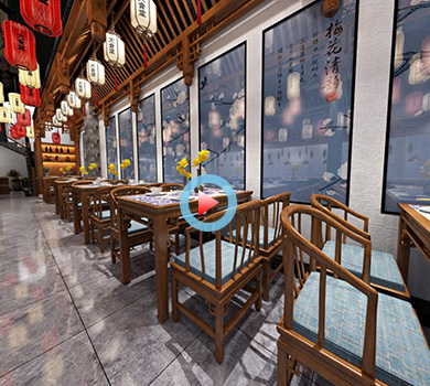 杭州古风大食堂装修设计全景案例展示
