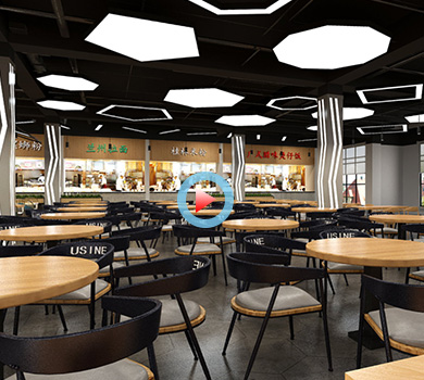 杭州时尚特色大食堂装修设计全景案例展示