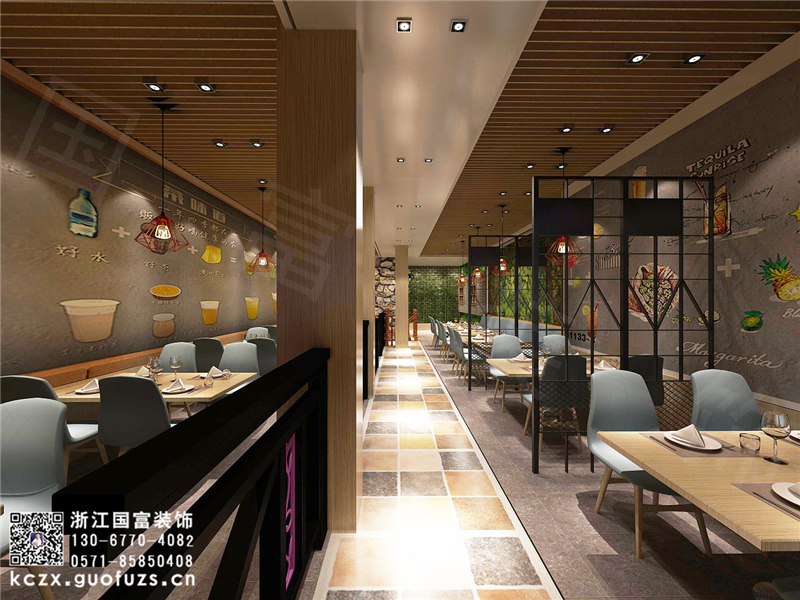 杭州中式快餐店装修设计效果图